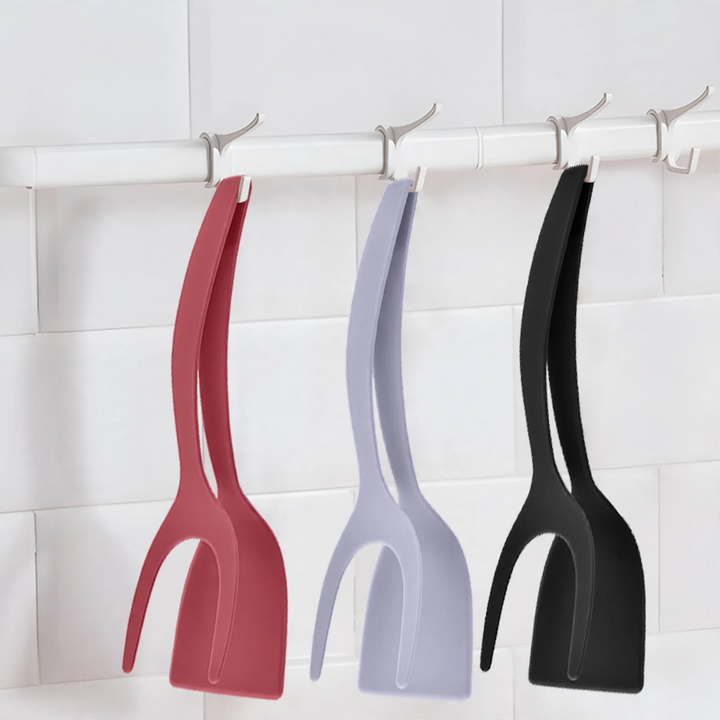 2-in-1 spatula and food tongs, non-stick