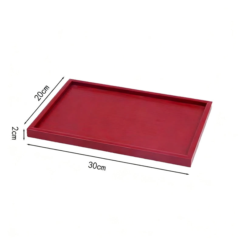 Wood serving tray, rectangular, Neuchinese design