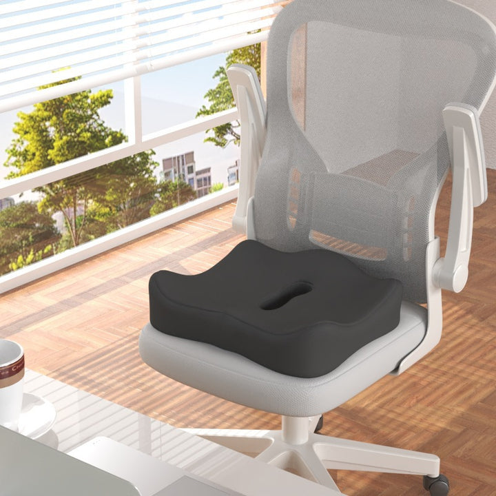 Seat cushion with lumbar support, memory foam