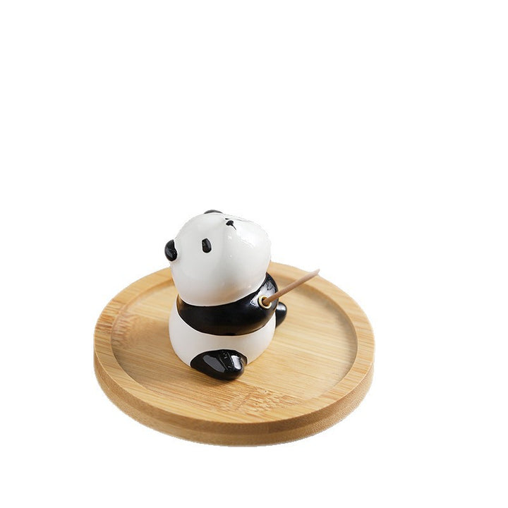 Panda incense stick holder made of resin