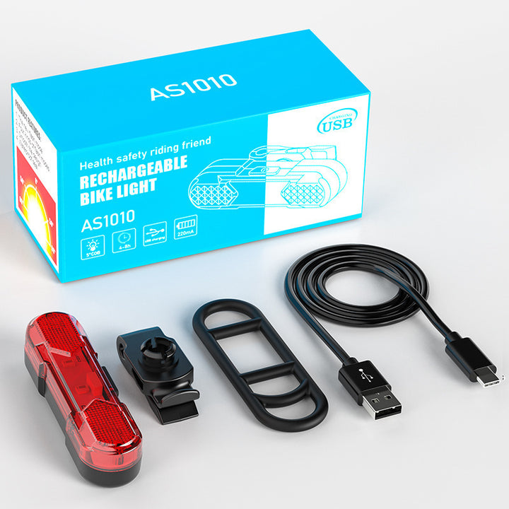 Bicycle rear light USB rechargeable, 360° rotatable