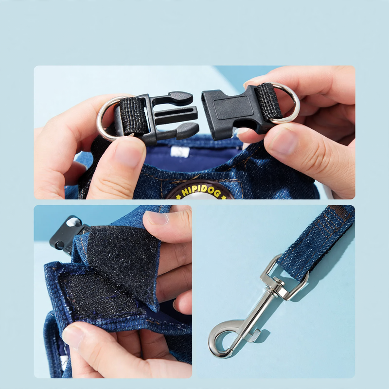 Dog harness Denim, small breeds