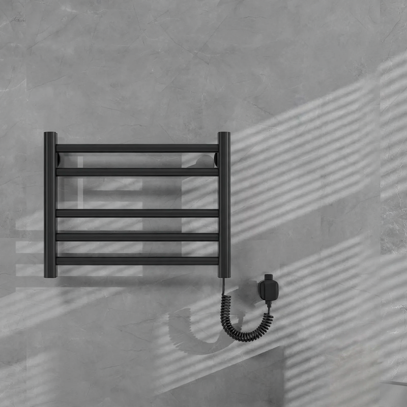 Towel radiator with towel holder, steel construction