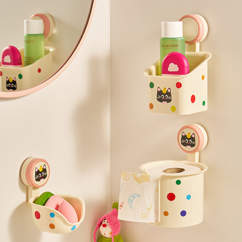 Suction Cup Paper Towel Holder, multicolored, wall-mounted