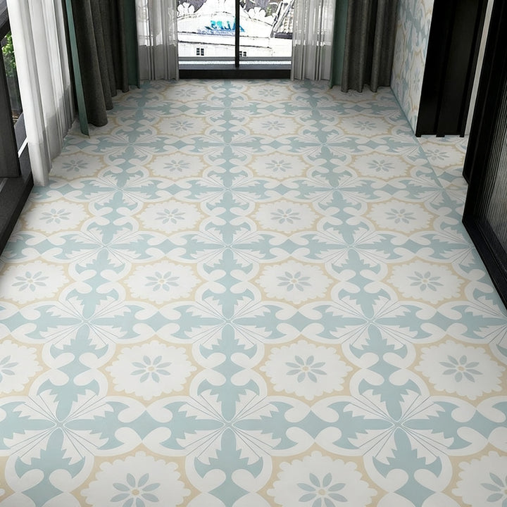 Self-adhesive PVC flooring with tile appearance