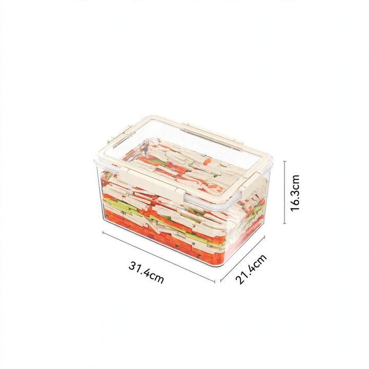 Airtight freshness box made of plastic, rectangular