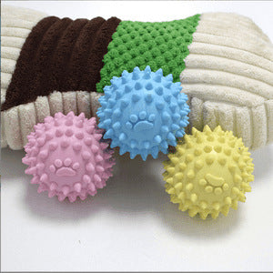 Rubber play ball for dogs with tail