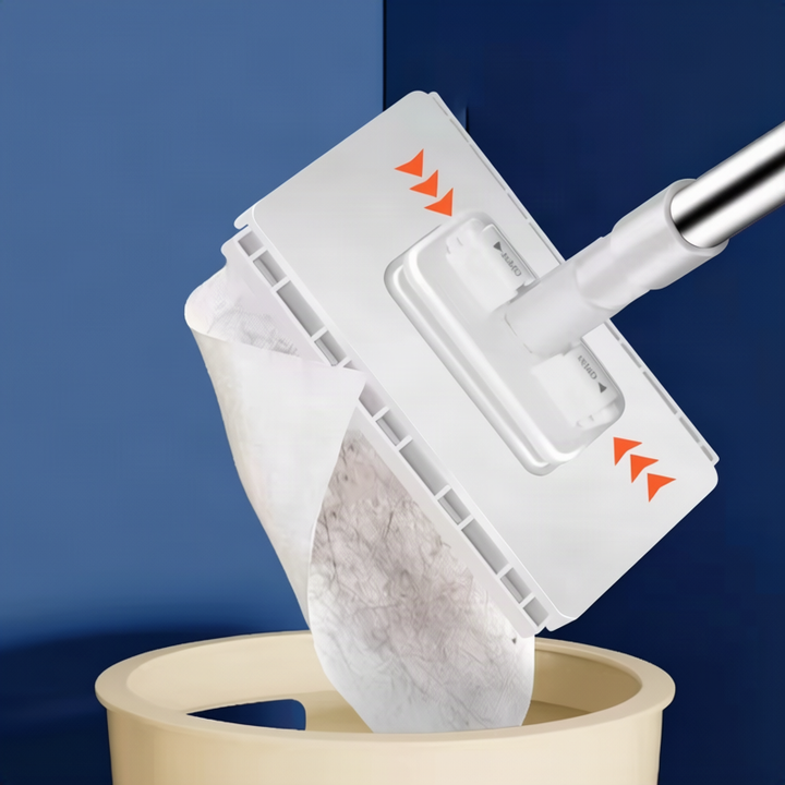 Flat mop with wringing function, stainless steel, 100 cm