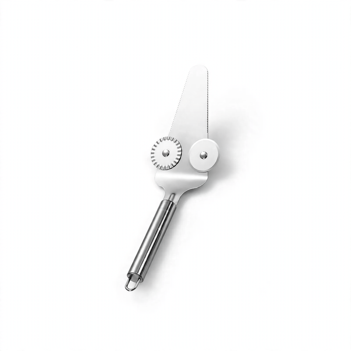 Pizza cutter and cake server made of stainless steel