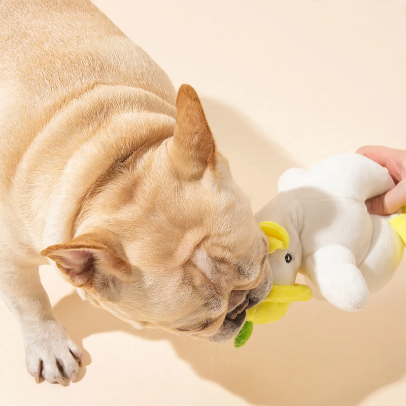 Plush toy with squeaker for dogs and cats