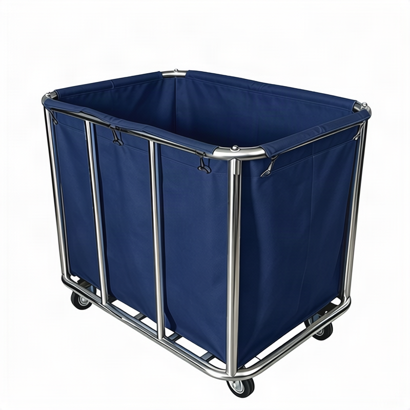 Stainless steel laundry cart with wheels