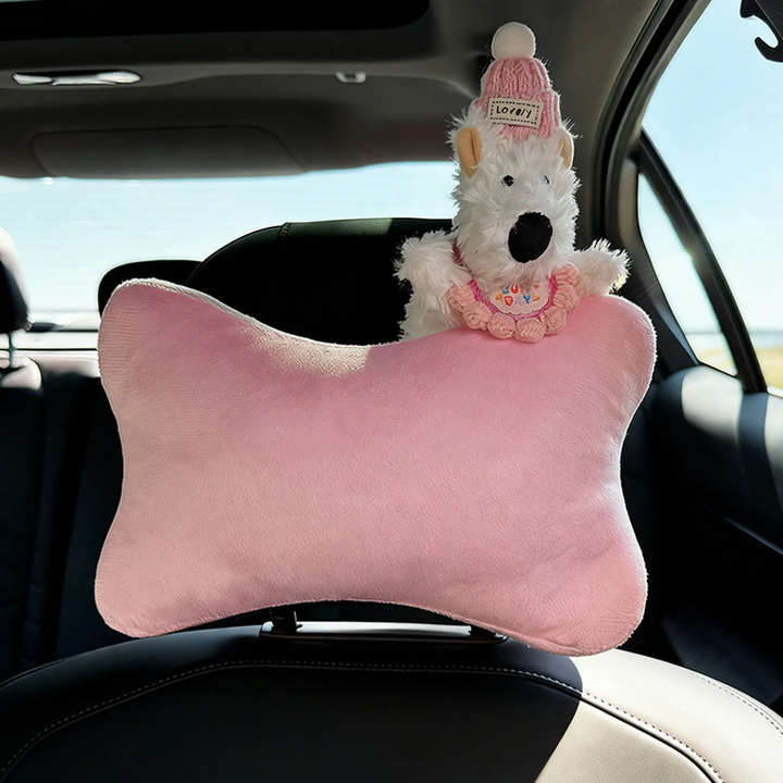 Car headrest pillow with cartoon pattern