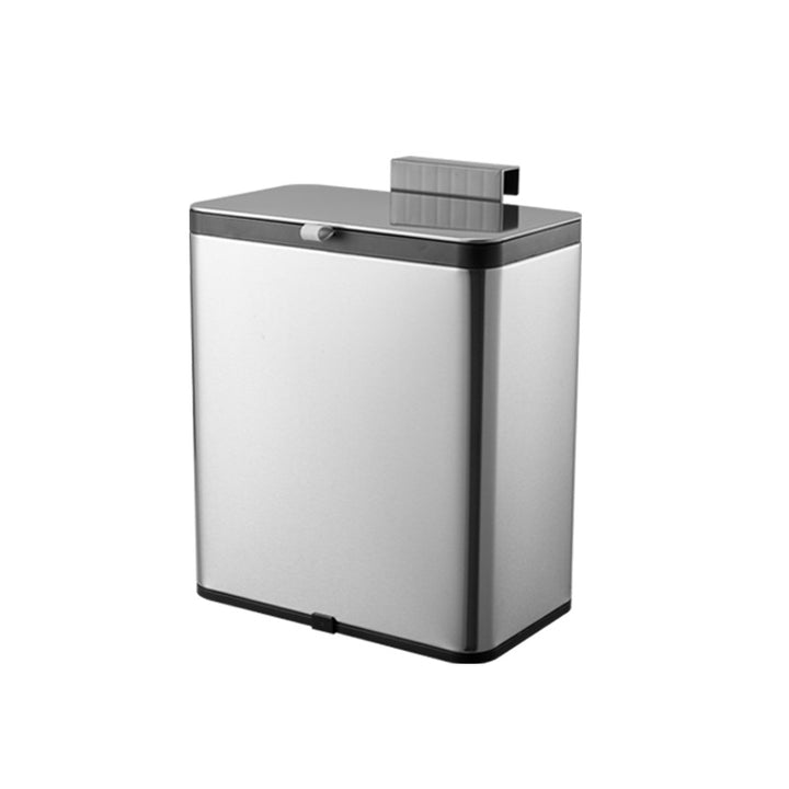 Stainless steel waste container, cylindrical
