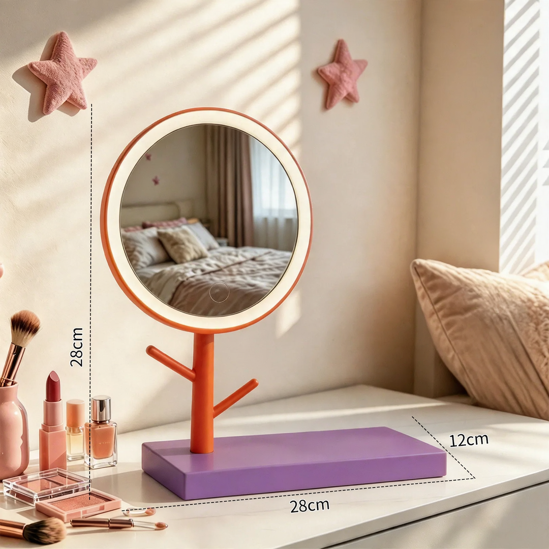 Cartoon-Phone-Stand with Makeup Mirror