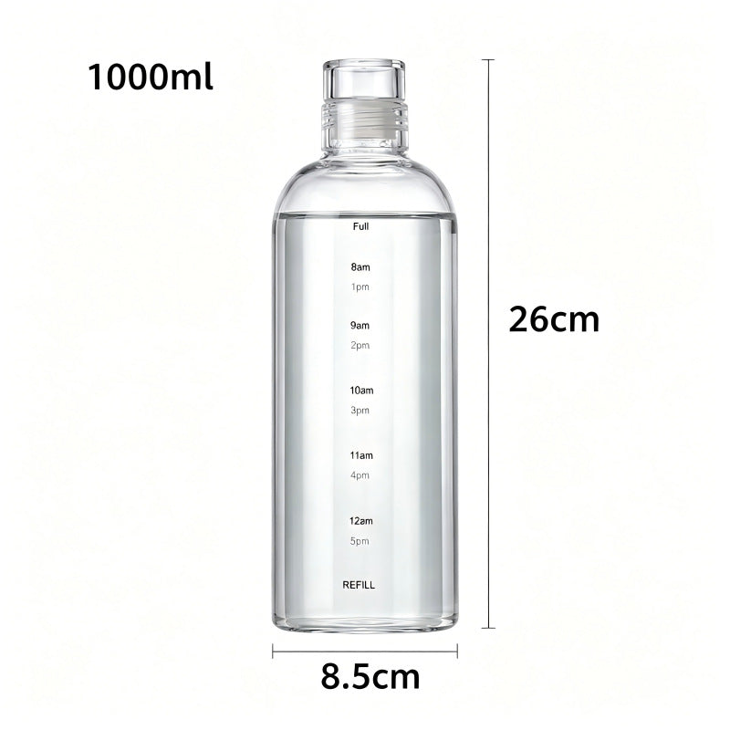 Borosilicate glass bottle for filling, transparent