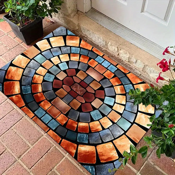Bathroom mat made of diatomaceous earth with 3D pattern