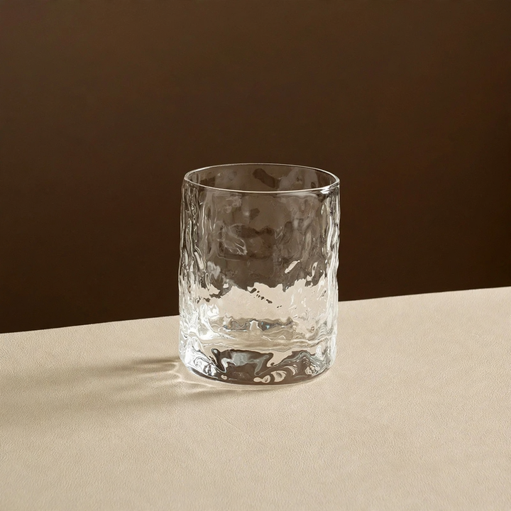 Glass tumblers, approx. 200 ml, with wave pattern