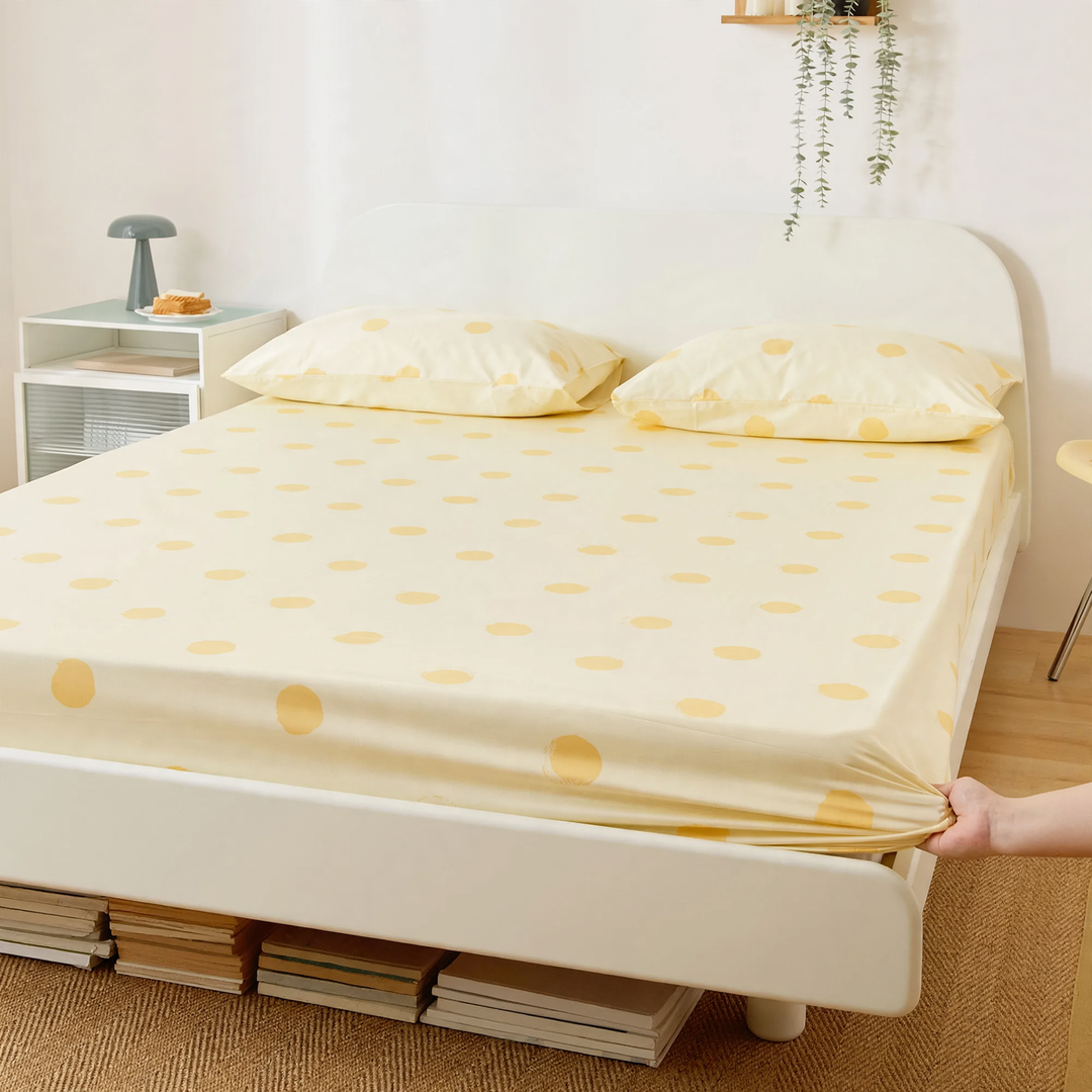 Cotton fitted sheet, 100% cotton, striped and solid colors