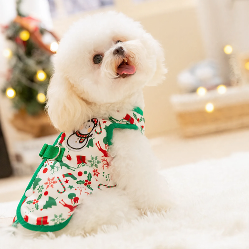 Christmas vest for small dogs with fleece lining