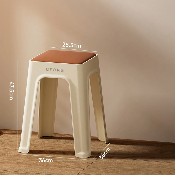 Plastic stool with padding, stackable, DA1408