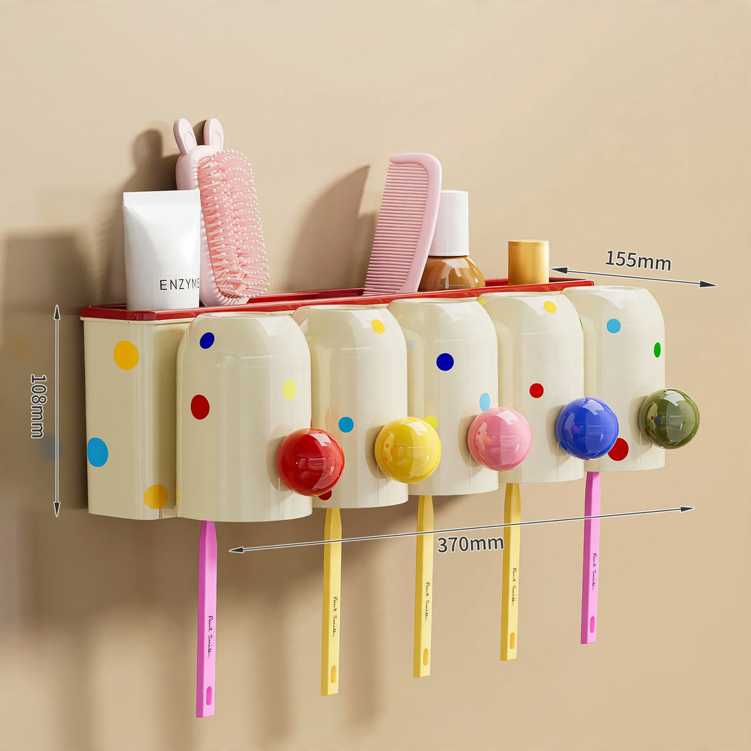 Toothbrush holder, wall mounted, no drilling