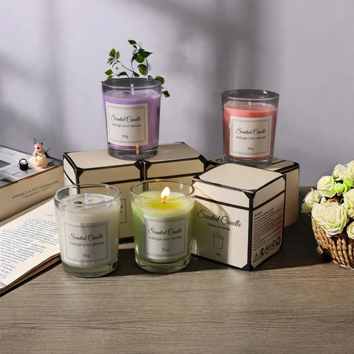 Scented candle in cup shape, soy wax