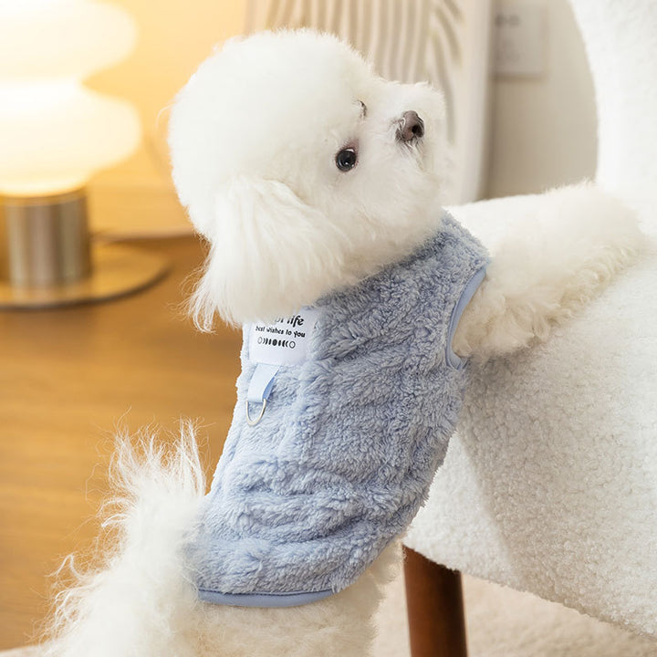Dog coat with leash, polyester, casual style