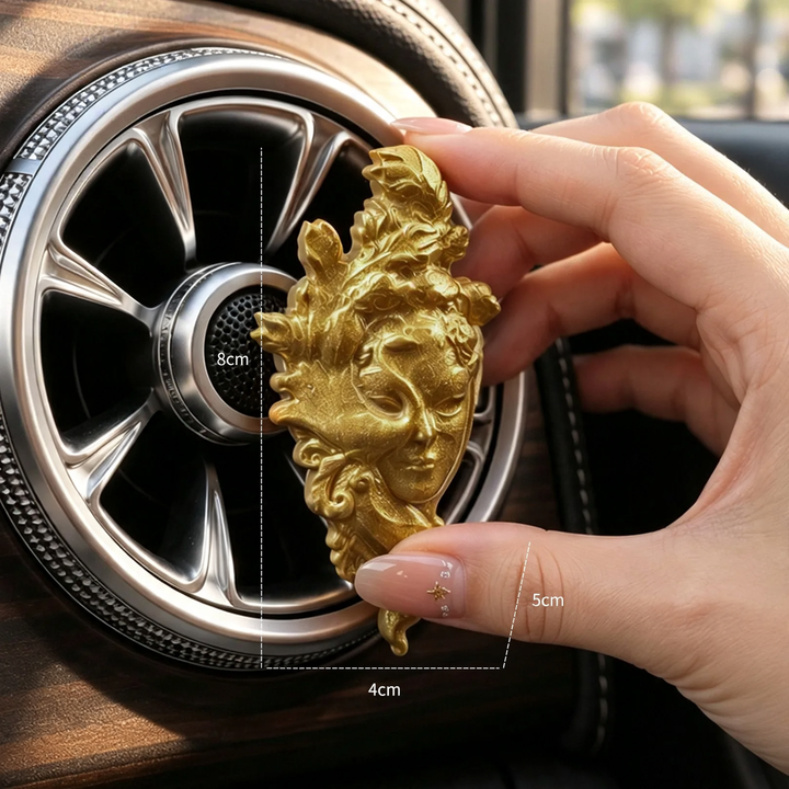 Car air freshener holder peacock motif, triangle shape