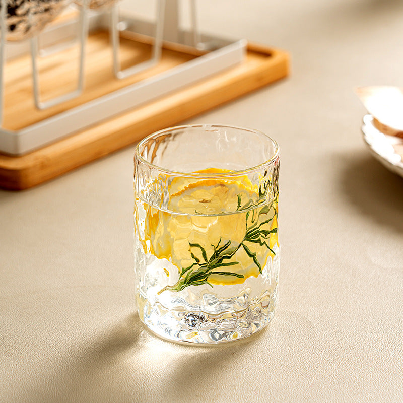 Glass tumblers, approx. 200 ml, with wave pattern