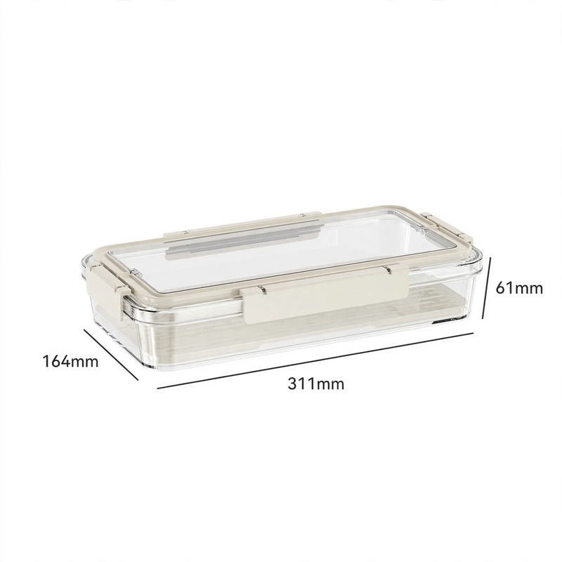 Plastic storage container for refrigerator and freezer