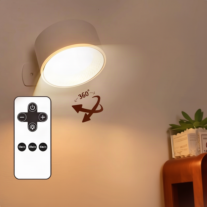LED wall lamp with remote control and color selection