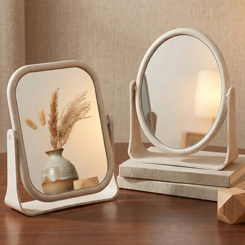Table mirror, round, 360° rotatable
