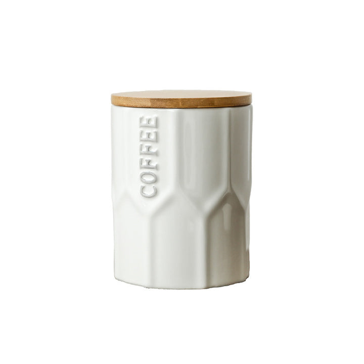 Ceramic storage jar with lid, modern design