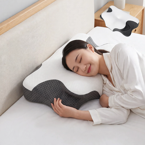 Butterfly shape neck support pillow made of memory foam