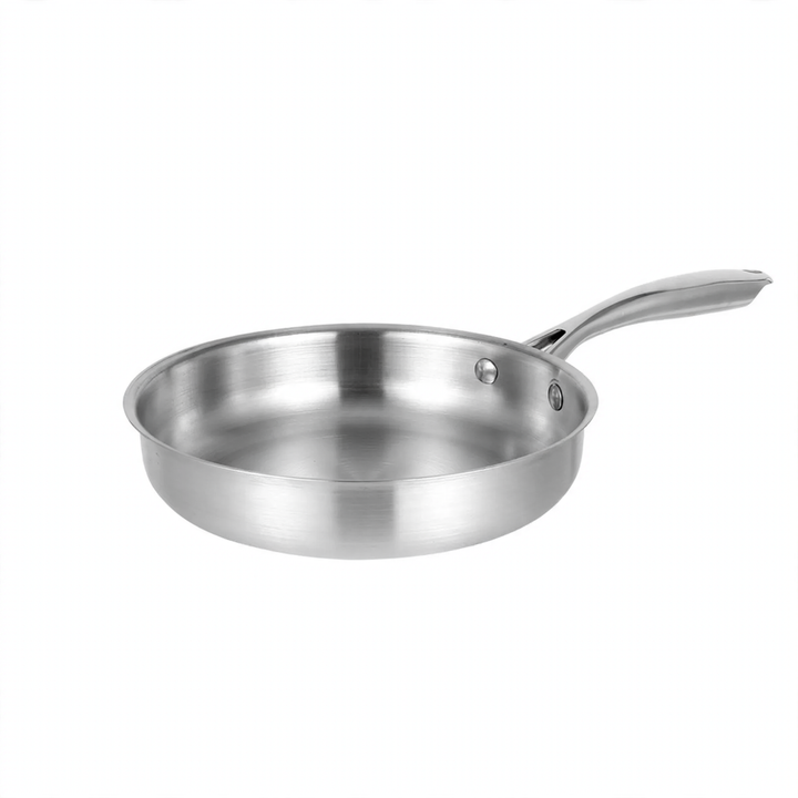 Frying pan, 410 stainless steel, honeycomb pattern