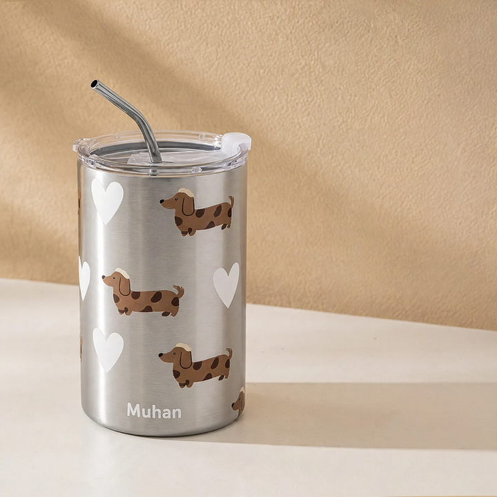 Insulated mug 350–600 ml with double wall and drinking lid