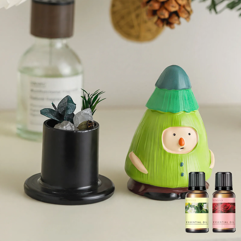 Fragrance stone container with essential oils