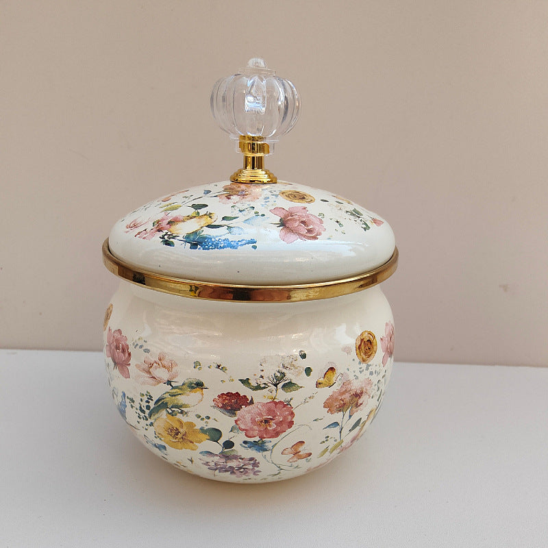 Enamelled spice box with lid, 301–500 ml