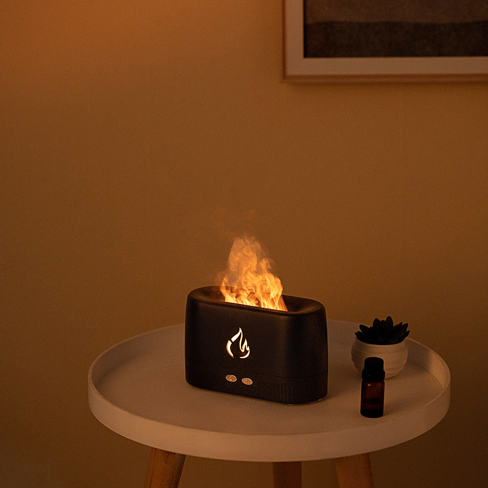 Table Aroma Diffuser with Flame Effect and LED Light