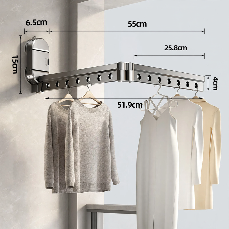 Hanging drying rack with suction cup, aluminum