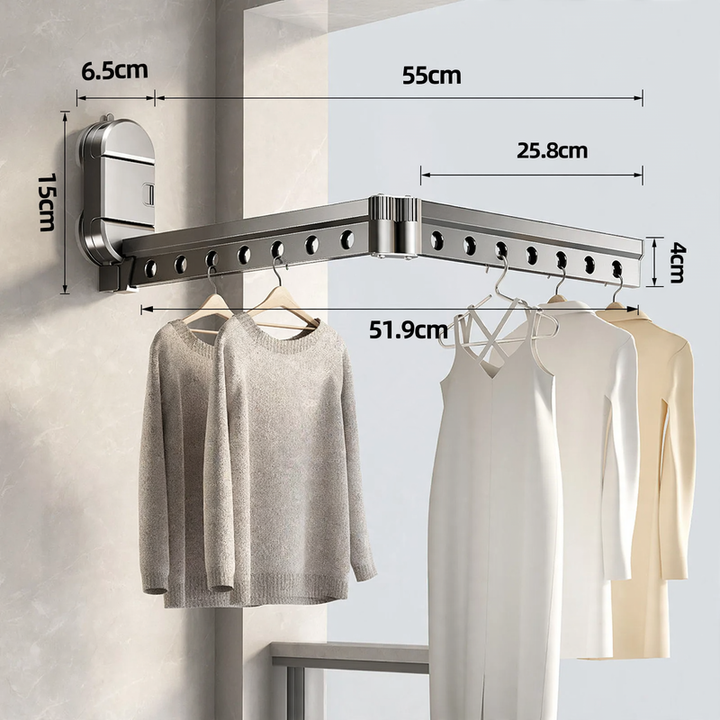 Hanging drying rack with suction cup, aluminum