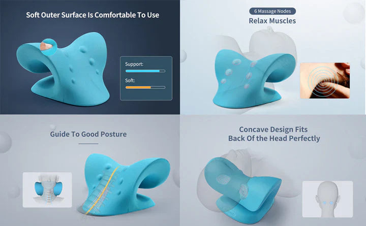 BowLift | Neck and Shoulder Stretch – Cervical Traction Pillow for Spinal Alignment and Massage