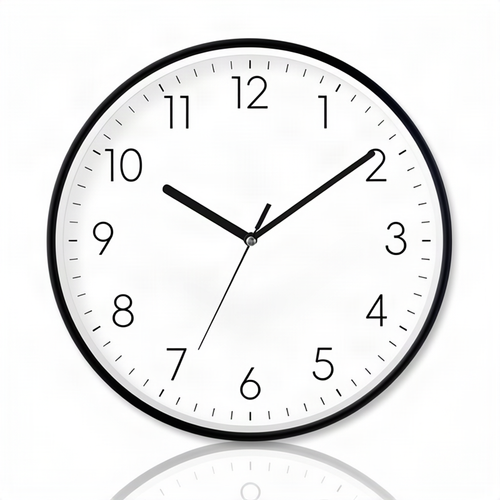 Quartz wall clock, plastic, hands, 20–40 cm