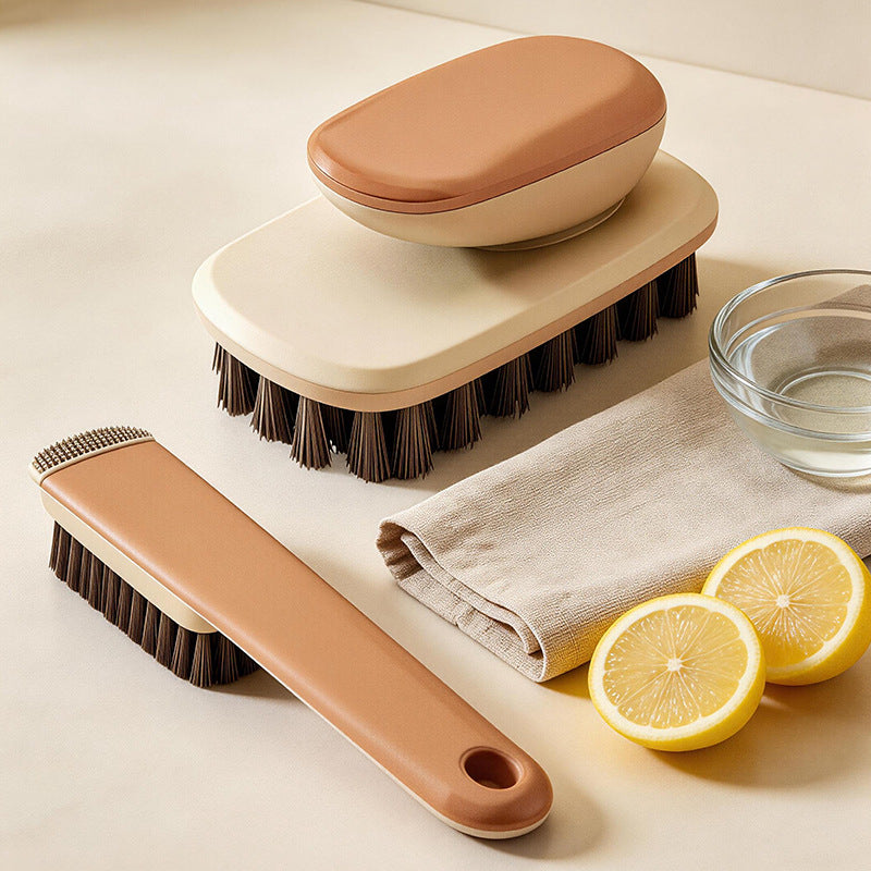 Shoe brush with soft bristles