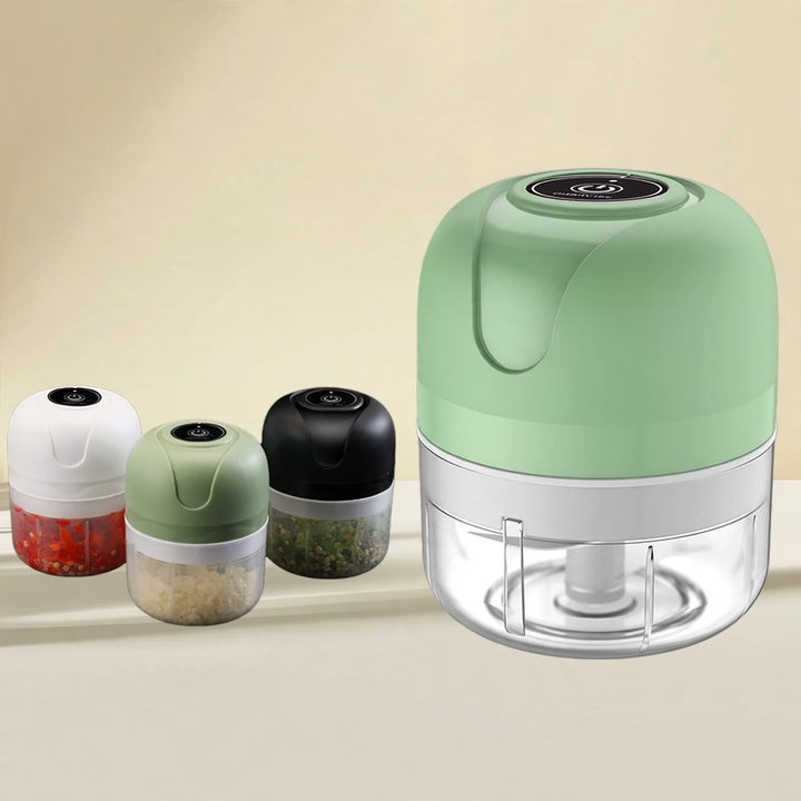 Electric garlic chopper, portable