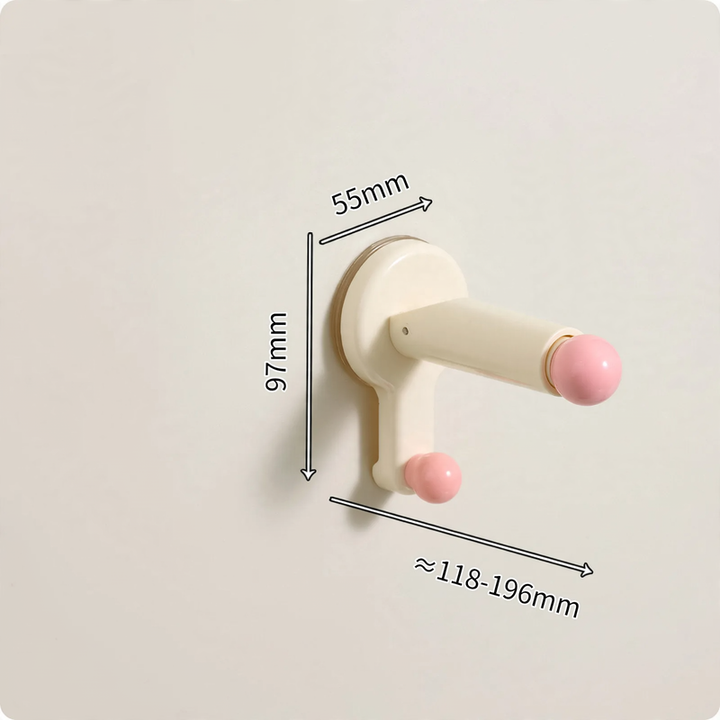 Extendable clothes rail, wall-mounted, without drilling