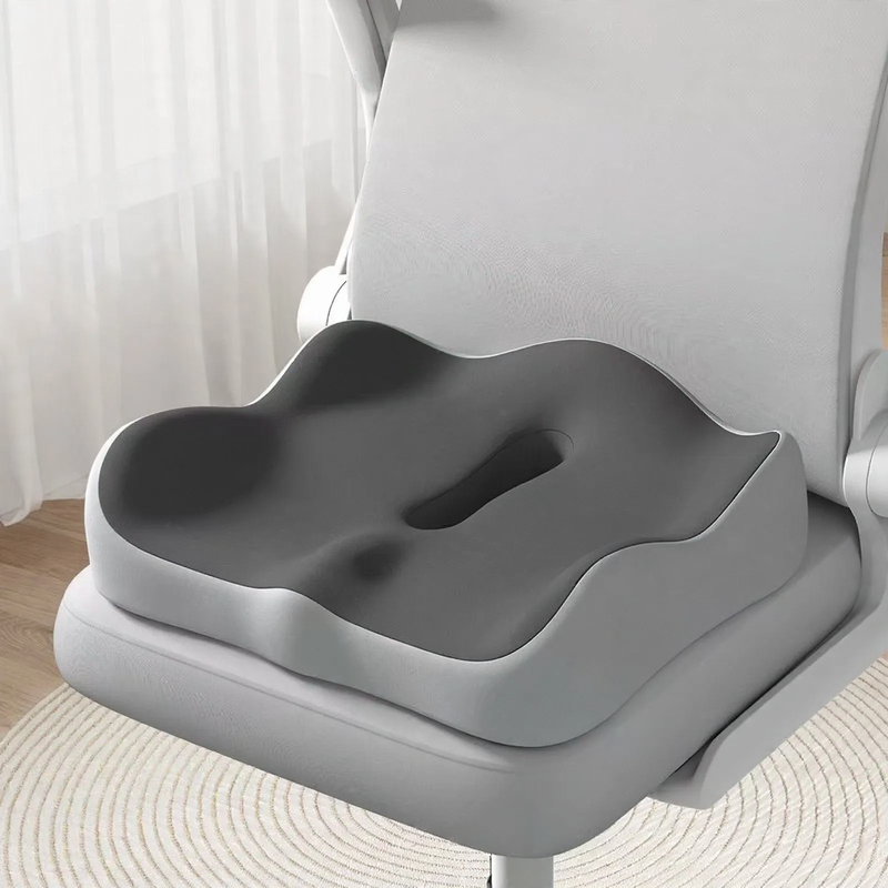 Seat cushion with lumbar support, memory foam