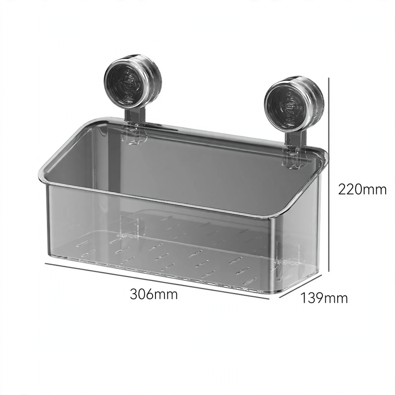 Wall-mounted storage box with suction cup