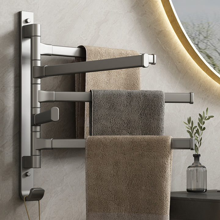 Rotatable towel holder made of aluminum, no drilling