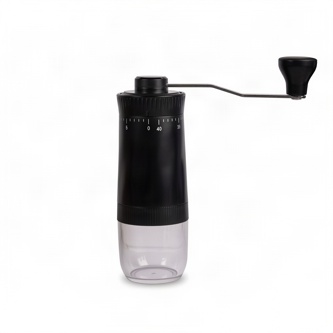 Manual coffee grinder with ceramic grinding mechanism, stainless steel
